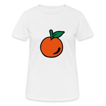 Pfirsich - Frauen T-Shirt atmungsaktiv - Weiß - Vorne - AI Model Female 172 dark (172cm)