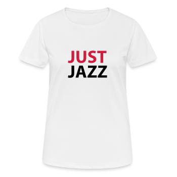 Just Jazz - Frauen T-Shirt atmungsaktiv - Weiß - Vorne - AI Model Female 172 dark (172cm)