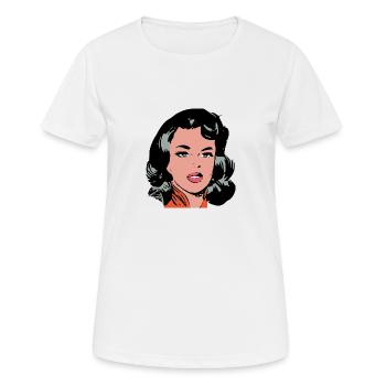 Pop Art Frau - Frauen T-Shirt atmungsaktiv - Weiß - Vorne - AI Model Female 172 dark (172cm)