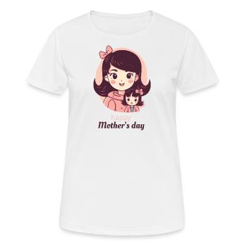 Happy mother ́s day ribbon - Women's Breathable T-Shirt - white - Front - AI Model Female 172 dark (172cm)