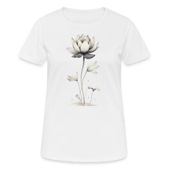 Lotus Blossom Water Lily - Women's Breathable T-Shirt - white - Front - AI Model Female 172 dark (172cm)