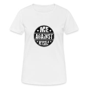Workout - Frauen T-Shirt atmungsaktiv - Weiß - Vorne - AI Model Female 172 dark (172cm)