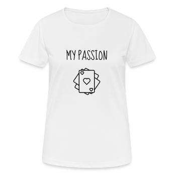 bridge / bridgeur / bridgeuse / cartes - T-shirt respirant Femme - blanc - Devant - AI Model Female 172 dark (172cm)