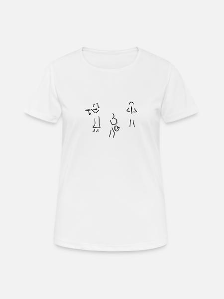 holzbläser - Frauen T-Shirt atmungsaktiv - Weiß