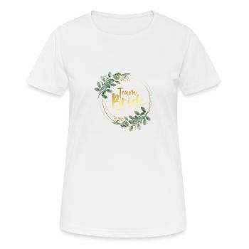 Chemises de mariée de l’équipe - T-shirt respirant Femme - blanc - Devant - AI Model Female 172 dark (172cm)