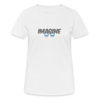 Imagine - Amour, paix, tolérance et respect - T-shirt respirant Femme - blanc - Devant - AI Model Female 172 dark (172cm)