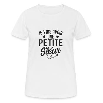 Ich werde eine kleine Schwester haben - Frauen T-Shirt atmungsaktiv - Weiß - Vorne - AI Model Female 172 dark (172cm)