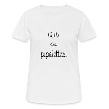 CLUB DES PIPELETTES - T-shirt respirant Femme - blanc - Devant - AI Model Female 172 dark (172cm)