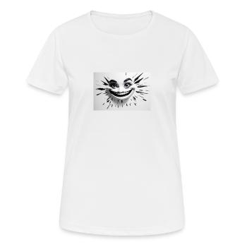 Absolute Reality sourire fou noir blanc - T-shirt respirant Femme - blanc - Devant - AI Model Female 172 dark (172cm)