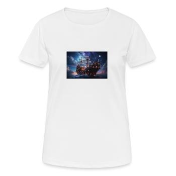 Beau voilier la nuit - T-shirt respirant Femme - blanc - Devant - AI Model Female 172 dark (172cm)