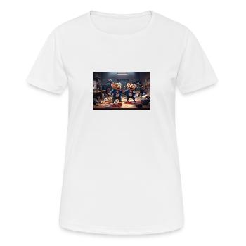 2 amis rats dans un studio de musique désordonné - T-shirt respirant Femme - blanc - Devant - AI Model Female 172 dark (172cm)