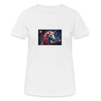 Feux d’artifice licorne - T-shirt respirant Femme - blanc - Devant - AI Model Female 172 dark (172cm)