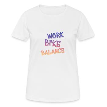 work bike balance - Frauen T-Shirt atmungsaktiv - Weiß - Vorne - AI Model Female 172 dark (172cm)