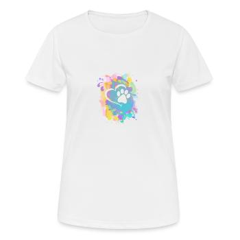 Fußabdrücke Herz - Frauen T-Shirt atmungsaktiv - Weiß - Vorne - AI Model Female 172 dark (172cm)