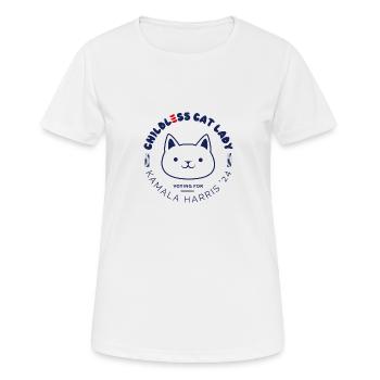 Childless Cat Lady Social Club Outfit - Women's Breathable T-Shirt - white - Front - AI Model Female 172 dark (172cm)