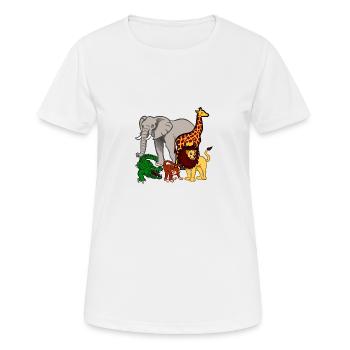 kroko 85 - Frauen T-Shirt atmungsaktiv - Weiß - Vorne - AI Model Female 172 dark (172cm)