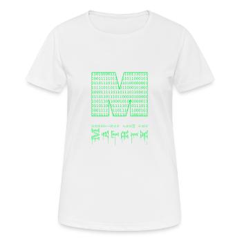 matrix m - Frauen T-Shirt atmungsaktiv - Weiß - Vorne - AI Model Female 172 dark (172cm)