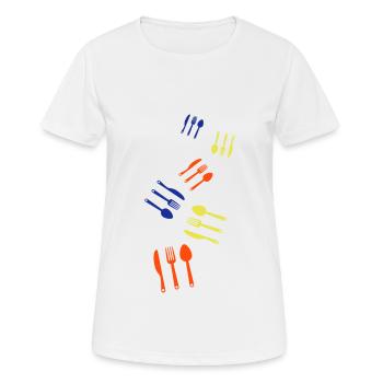 Fork cutlery - Women's Breathable T-Shirt - white - Front - AI Model Female 172 dark (172cm)