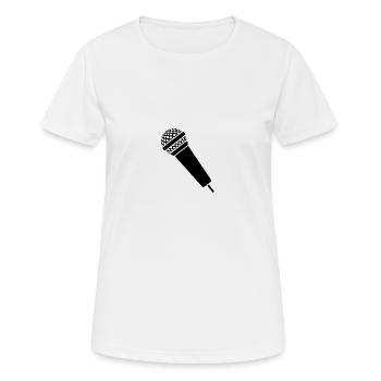 Mikrofon - Frauen T-Shirt atmungsaktiv - Weiß - Vorne - AI Model Female 172 dark (172cm)