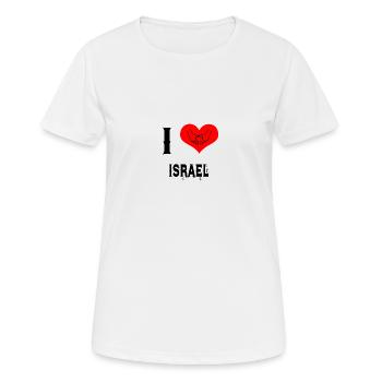 I Love Herz Laender Israel - Frauen T-Shirt atmungsaktiv - Weiß - Vorne - AI Model Female 172 dark (172cm)
