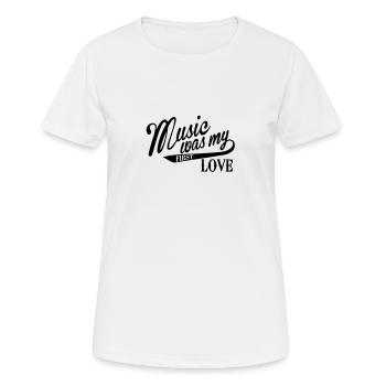 Music was my first Love - T-shirt respirant Femme - blanc - Devant - AI Model Female 172 dark (172cm)