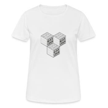BLOCKCHAIN 3D 01 - Women's Breathable T-Shirt - white - Front - AI Model Female 172 dark (172cm)