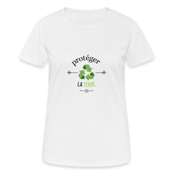 sauver la terre- écologie - T-shirt respirant Femme - blanc - Devant - AI Model Female 172 dark (172cm)