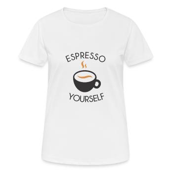 espresso vous-même - T-shirt respirant Femme - blanc - Devant - AI Model Female 172 dark (172cm)