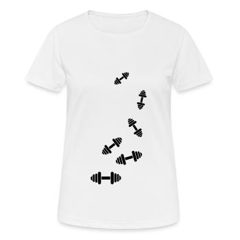 Hantel gewichte icon - Frauen T-Shirt atmungsaktiv - Weiß - Vorne - AI Model Female 172 dark (172cm)