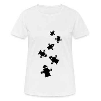 Icône de borne d’incendie - T-shirt respirant Femme - blanc - Devant - AI Model Female 172 dark (172cm)