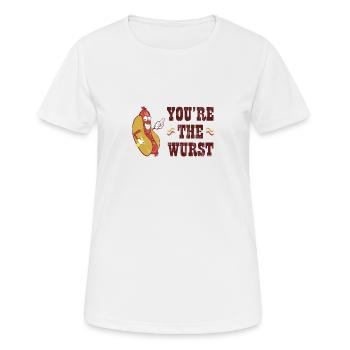 World Bratwurst Day - Tag der Bratwurst - Frauen T-Shirt atmungsaktiv - Weiß - Vorne - AI Model Female 172 dark (172cm)