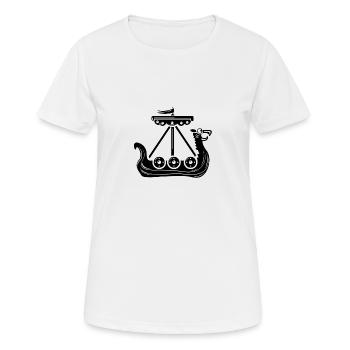 Wikinger Schiff - Frauen T-Shirt atmungsaktiv - Weiß - Vorne - AI Model Female 172 dark (172cm)