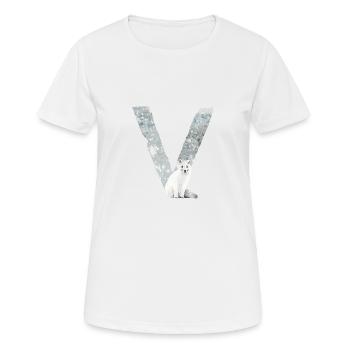 V – caractère décoratif – hiver - T-shirt respirant Femme - blanc - Devant - AI Model Female 172 dark (172cm)