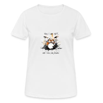 drums - Women's Breathable T-Shirt - white - Front - AI Model Female 172 dark (172cm)