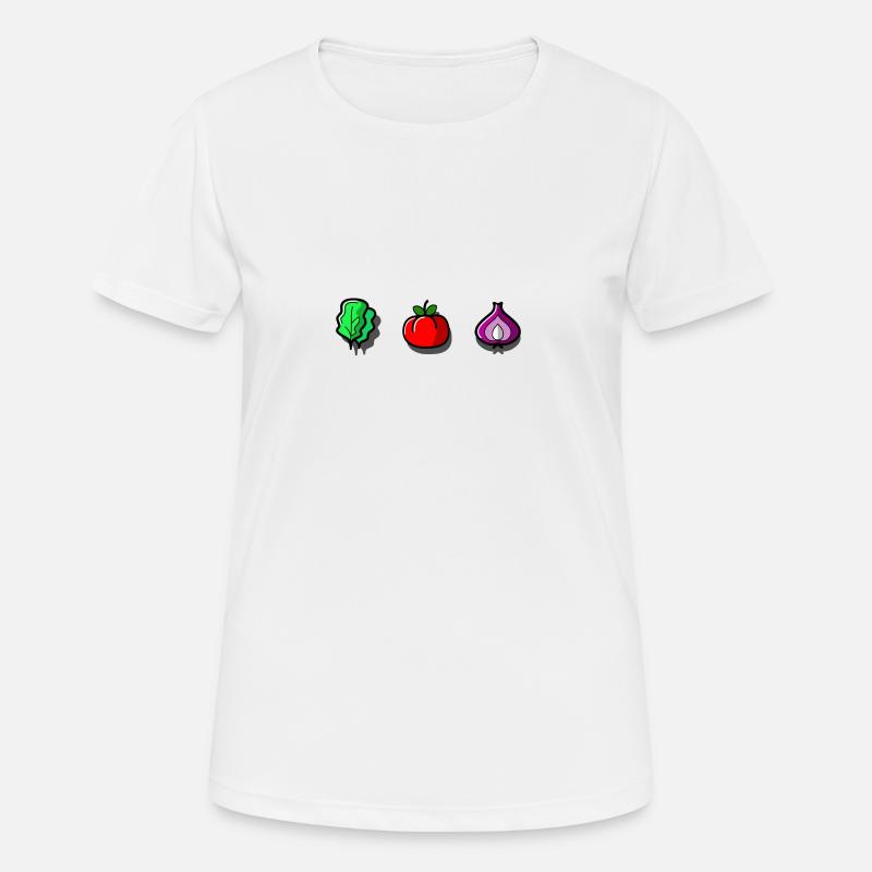Salade_Tomate_Oignon_Aubstd - T-shirt respirant Femme - blanc