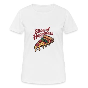Slice of Happiness - Pizza - Frauen T-Shirt atmungsaktiv - Weiß - Vorne - AI Model Female 172 dark (172cm)