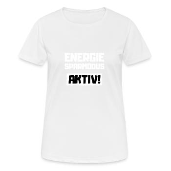 Energiesparmodus Aktiv - Frauen T-Shirt atmungsaktiv - Weiß - Vorne - AI Model Female 172 dark (172cm)
