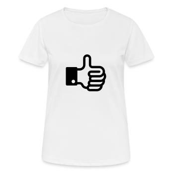 Pouces vers le haut / pouce vers le haut - T-shirt respirant Femme - blanc - Devant - AI Model Female 172 dark (172cm)
