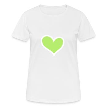 HERZ - Frauen T-Shirt atmungsaktiv - Weiß - Vorne - AI Model Female 172 dark (172cm)