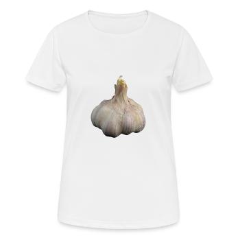 knoblauch garlic veggie gemuese vegetables6 - Frauen T-Shirt atmungsaktiv - Weiß - Vorne - AI Model Female 172 dark (172cm)