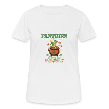 Les pâtisseries de la Saint-Patrick valent mieux que les arcs-en-ciel - T-shirt respirant Femme - blanc - Devant - AI Model Female 172 dark (172cm)