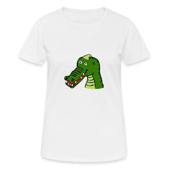kroko 49 - Frauen T-Shirt atmungsaktiv - Weiß - Vorne - AI Model Female 172 dark (172cm)