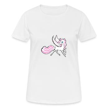 Unicorn Unicorn Pegasus Horse - Pony with wings - Women's Breathable T-Shirt - white - Front - AI Model Female 172 dark (172cm)