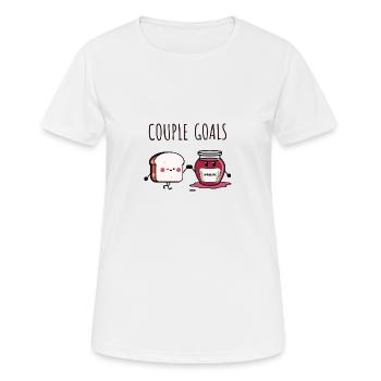 Objectifs de couple toast et confiture - T-shirt respirant Femme - blanc - Devant - AI Model Female 172 dark (172cm)