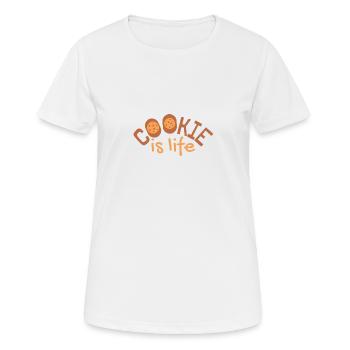 Cookies cookies Cadeaux Repas Cookies - T-shirt respirant Femme - blanc - Devant - AI Model Female 172 dark (172cm)