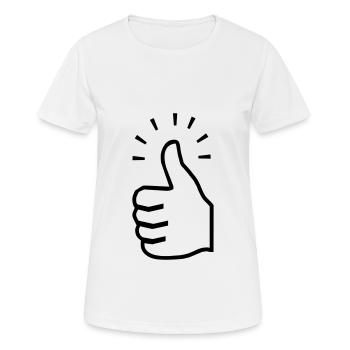Daumen hoch - Frauen T-Shirt atmungsaktiv - Weiß - Vorne - AI Model Female 172 dark (172cm)