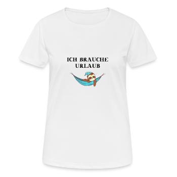 Faultier Urlaub lustige Geschenkidee witzig süß - Frauen T-Shirt atmungsaktiv - Weiß - Vorne - AI Model Female 172 dark (172cm)