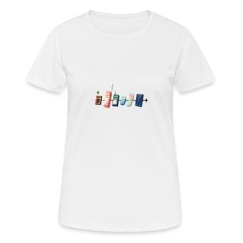 Smartphone - T-shirt respirant Femme - blanc - Devant - AI Model Female 172 dark (172cm)