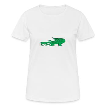 kroko 25 - Frauen T-Shirt atmungsaktiv - Weiß - Vorne - AI Model Female 172 dark (172cm)