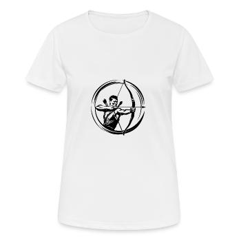 Silhouette de tir à l’arc - T-shirt respirant Femme - blanc - Devant - AI Model Female 172 dark (172cm)